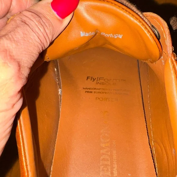 Allen Edmonds Tan Leather Sneakers with Fly Foam Inserts Made in Portugal - Picture 9 of 10